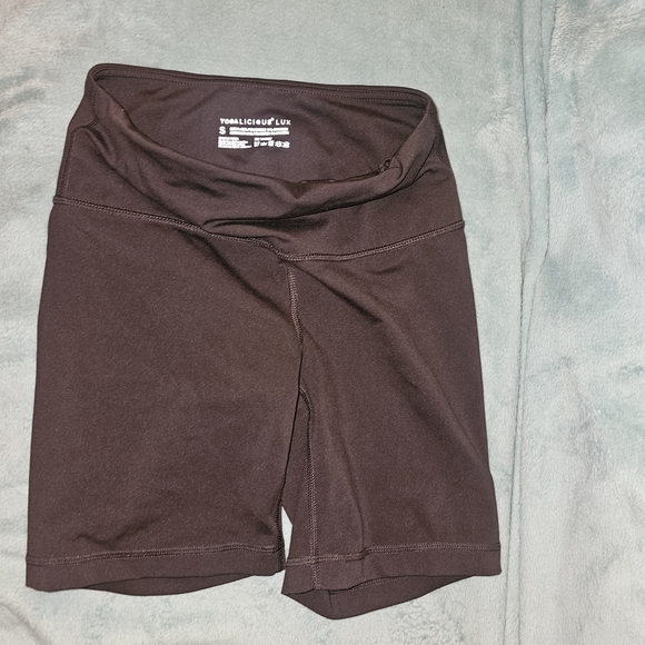 Yogalicious Chocolate High-Waisted Bike Shorts - Picture 2 of 11